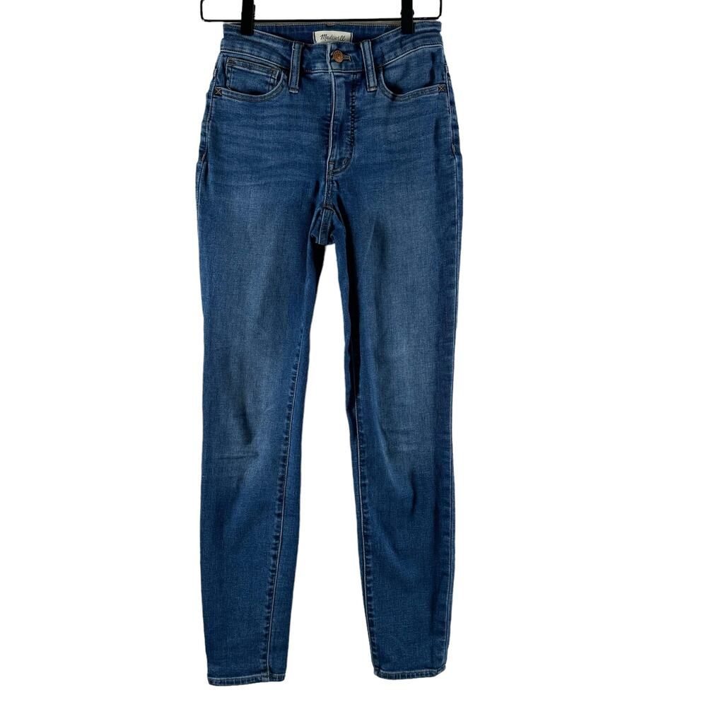 Madewell Womens Curvy Roadtripper Jeans Med Wash Skinny Mid Rise NJ281 25 Tall